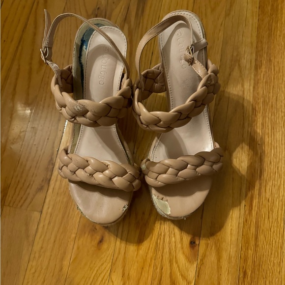 Coutgo Women's Braided Espadrille Platform Wedge Sandals Open Toe - Picture 6 of 6